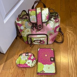Spartina 449 backpack with wallet and change purse great condition